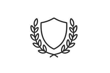 Poster - Symbol of achievement featuring a shield and laurel wreath for recognition and success in various fields