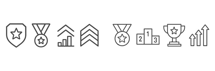 Poster - Symbols of achievement and success representing various milestones and awards in competitive environments