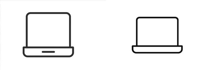 Poster - Two minimalist laptop designs displayed side by side representing modern technology aesthetics and simplicity