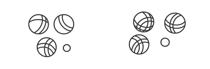 Leinwandbilder - Different styles of spheres arranged in a minimalist design with varying lines and patterns in black and white