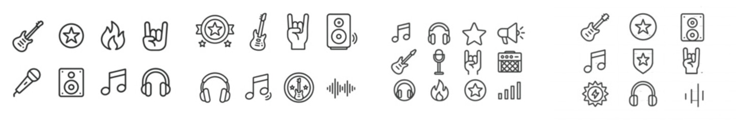 Poster - Creative music symbols and icons displayed in a seamless pattern, perfect for artistic projects and designs