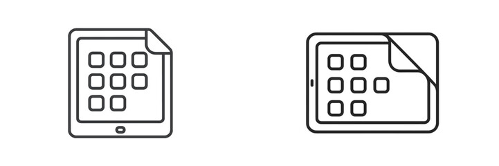 Leinwandbilder - Iconic designs of electronic tablets showcasing different styles and perspectives in minimalist line art