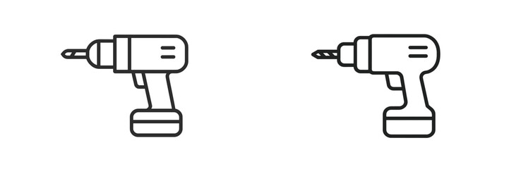 Poster - Two different designs of cordless drills showcasing various features and styles