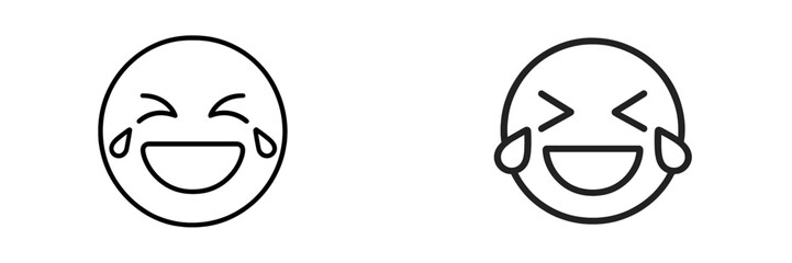 Aufkleber - Two smiles conveying joy and laughter in a simple, minimalistic design