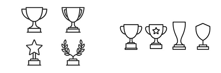 Poster - Various designs of trophies and awards showcased for a competition or celebration event