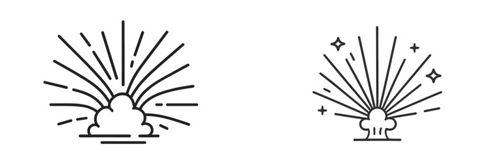 Fototapete - Explosion graphic illustrating dynamic energy and movement during a burst of activity in a minimalist design