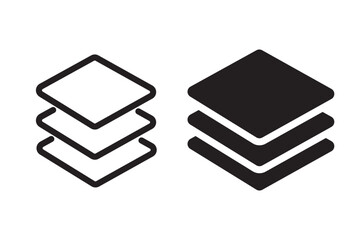 Leinwandbilder - layers icon. layer line and flat icon set. layer sign. layout icon.