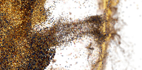 Aufkleber - Gold and Blue Glitter Explosion - Abstract Background
