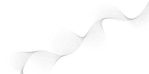 Aufkleber - Abstract grey, white smooth element swoosh speed wave modern stream background. Wave with lines created using blend tool. Abstract frequency sound wave lines and twisted curve lines background.	