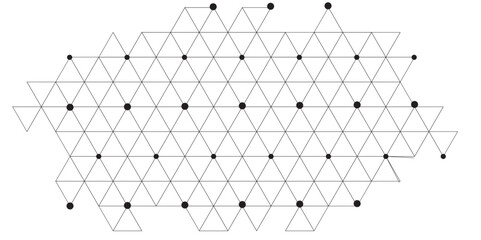 Aufkleber - Seamless abstract geometric polygonal with dots repeatable pattern swatch background. Black and white rhombus grid pattern Modern vector illustration. digital technology concept structure design.	