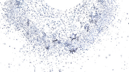 Aufkleber - Sparkling silver stars burst on white background. Perfect for celebration, holidays, and magic themes.