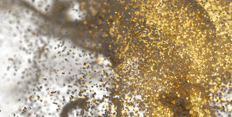 Aufkleber - Abstract background of glittering gold and silver particles. Perfect for luxury, celebration, and festive designs.