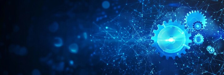 Blue Gears Network AI Technology Concept, Automation, MachineLearning
