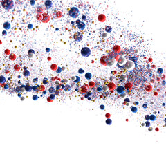 Fototapete - Festive background with red, blue, white spheres. Perfect for celebration, party, or technology concepts.