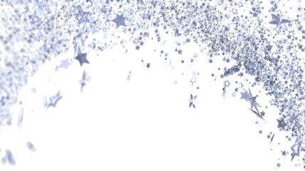 Aufkleber - Sparkling silver stars on white. Perfect for holidays, celebrations, and more!