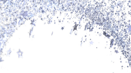 Aufkleber - Beautiful image of silver glitter stars falling on a white background. Perfect for backgrounds, cards, and more!
