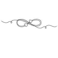 Poster - Infinity symbol continuous one line drawing outline vector icon 