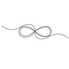 Poster - Infinity symbol continuous one line drawing outline vector icon 