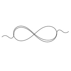 Poster - Infinity symbol continuous one line drawing outline vector icon 