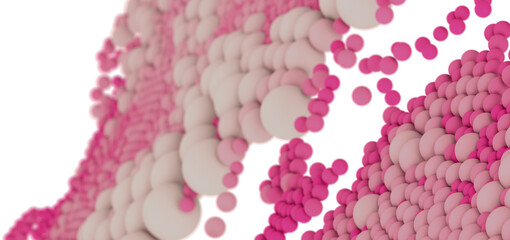 Aufkleber - Soft pink and white spheres, abstract background. Ideal for feminine designs.