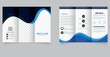 © Anton - Clean and modern trifold brochure template featuring a blue wave design, placeholders for images, and minimal layout. Ideal for business, marketing, and corporate branding purposes