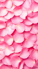 Poster - Vibrant pink rose petals arranged in a seamless, textured pattern, ideal for backgrounds or romantic designs.
