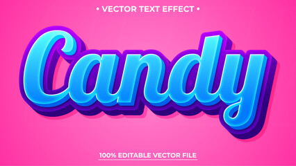 Poster - Editable text effect Editable Candy 3d Colorful font style perfect for logo title or heading