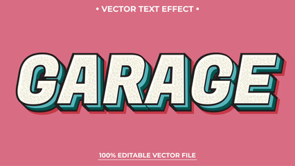 Poster - Garage text effect Retro vintage cartoon editable text effect style