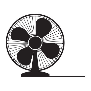 electric fan silhouette vector illustration. Vector black silhouette. with white background