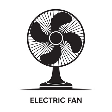 electric fan silhouette vector illustration. Vector black silhouette. with white background