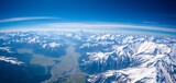 Breathtaking aerial panorama of the Swiss Alps, snow-capped peaks and valleys,  glacial, stock photo