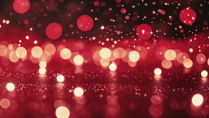 Poster - Defocused red glitter lights on a vintage backdrop.
