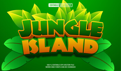 Leinwandbilder - Editable 3d text style effect - Jungle Island text effect Template