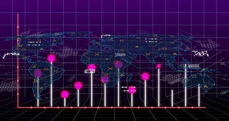 Poster - On start, bars appearing, map fading, patterns emerging and markers pulsing visualizing data fading