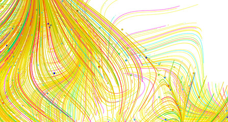 Poster - Vibrant abstract background with colorful lines and dots. Perfect for design projects.