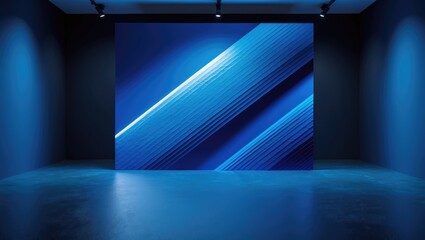 Poster - Diagonal design featuring an abstract blue background