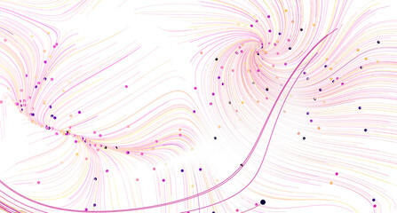 Aufkleber - Pink, purple, and yellow swirls with scattered dots. Abstract background texture.