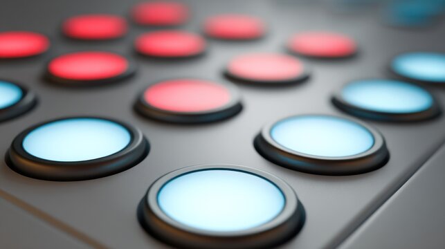 Abstract Futuristic Interface: Illuminated Buttons