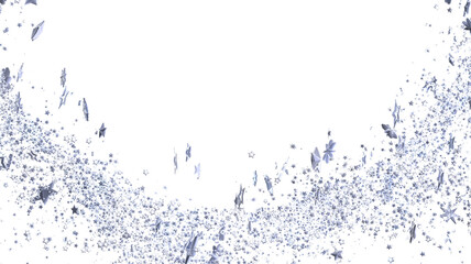 Aufkleber - Sparkling silver stars burst across a white background. Ideal for festive designs.