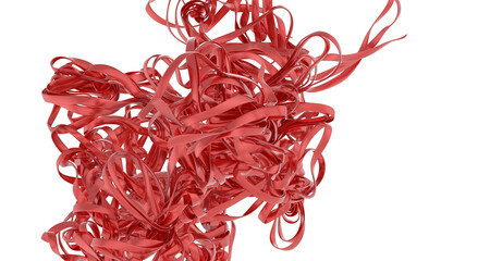 Aufkleber - High-resolution 3D render of abstract red ribbon swirls. Perfect for backgrounds, design, and more.