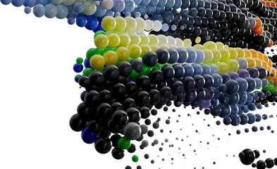 Aufkleber - Abstract Colorful Sphere Background: 3D Render of Multicolored Balls