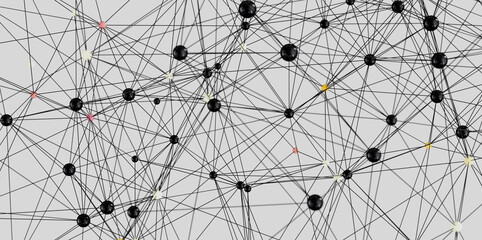 Fototapete - Abstract image depicting a complex network, ideal for technology, AI, or connection themes.