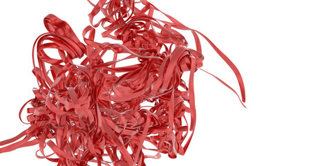 Poster - High-resolution image of tangled red ribbons, perfect for design projects needing an abstract, artistic feel.