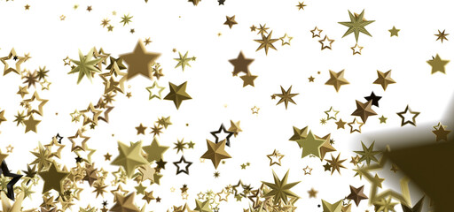Fototapete - Sparkle and shine with this image of golden stars! Perfect for holidays, celebrations, and more.
