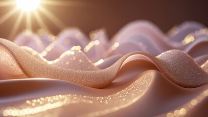 Aufkleber - Mocha mousse colored abstract sunlight backdrop, natural light glimmer, gradient shades, bokeh blur texture creating a sparkling aesthetic pattern