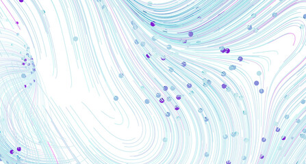 Aufkleber - Abstract background with flowing lines and colorful dots. Perfect for tech, design, or modern concepts.