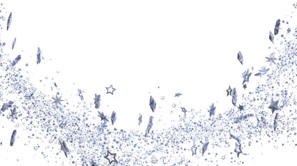 Aufkleber - Sparkling silver stars burst across a white background. Perfect for celebratory designs.