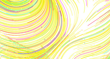 Aufkleber - Vibrant swirl of yellow, pink, and green lines. Perfect for modern designs.