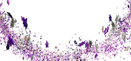 Poster - Festive background with purple and silver stars. Perfect for invitations, cards, and more!