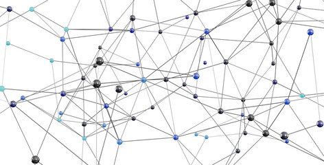 Poster - Abstract image depicting a complex network of connections. Ideal for technology, communication, and global concepts.